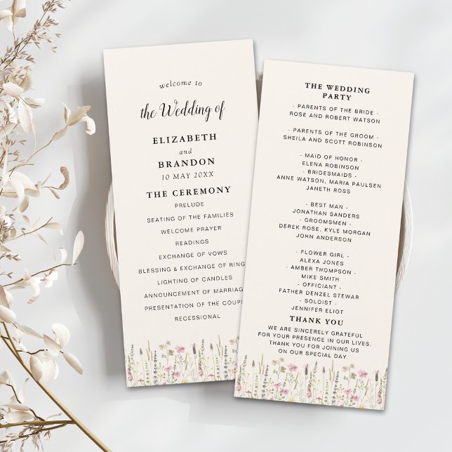 Programme Boho Chic Wedding with Beige Flowers (Créateur téléchargé)