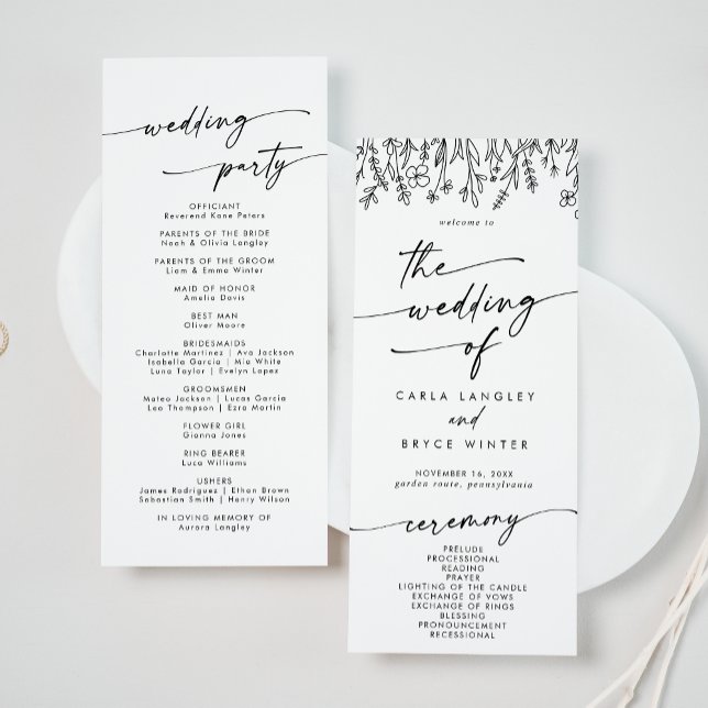 Programme Boho Chic Wildflower Tea Length Wedding (Créateur téléchargé)