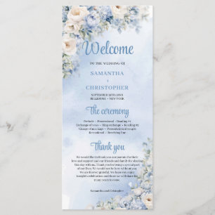 Programme Boho Elegant hiver bleu poussiéreux et fleurs d'iv