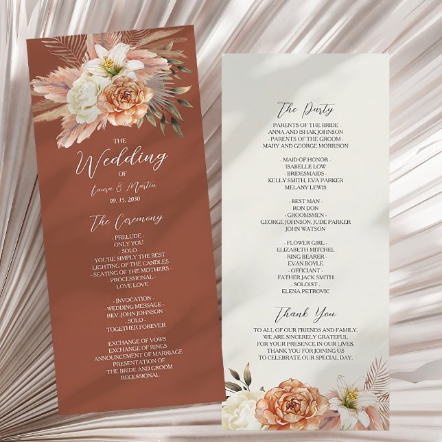Programme Boho Rustique Mariage Floral (Créateur téléchargé)