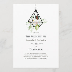Programme Boho Terarium géométrique Mariage floral