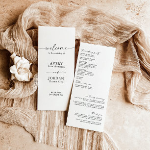 Programme Boho Wedding Program   Mariage minimaliste moderne