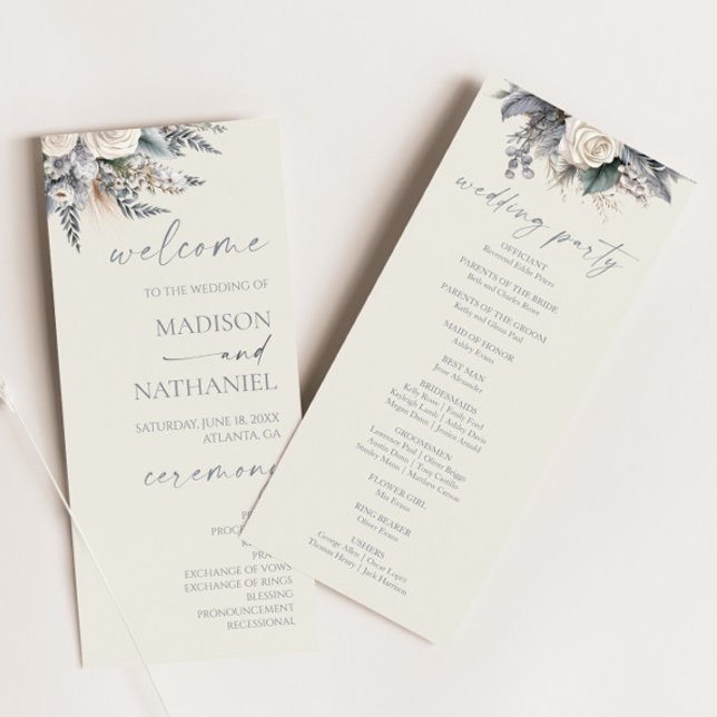 Programme Boho White Rose Floral Mariage Jardin (Créateur téléchargé)