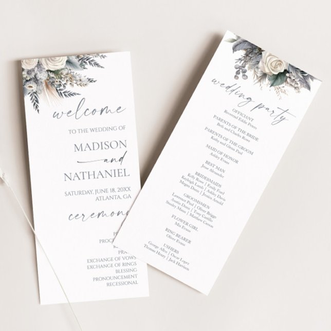 Programme Boho White Rose Floral Mariage Jardin (Créateur téléchargé)