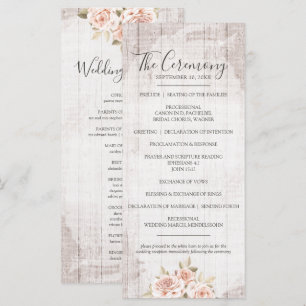 Programme Bois rustique & Roses romantiques Shabby Mariage