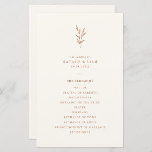 Programme Botanique De Mariage D'Orange Brûlé Simp