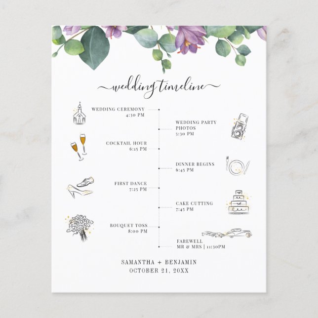 Programme Botanique Eucalyptus Script Wedding (Devant)