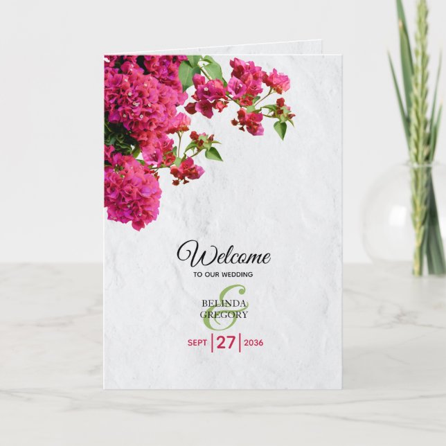 Programme Bougainvillea Grèce Mariage Ordre de service (Devant)