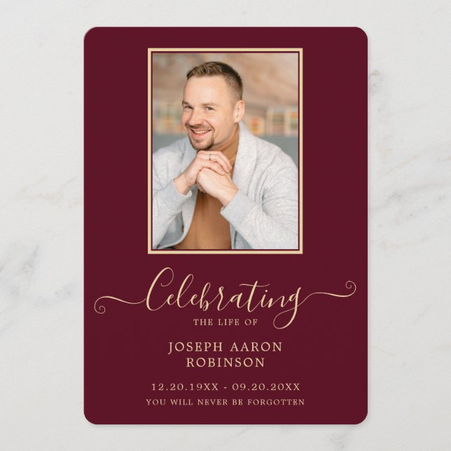 Programme Bourgogne Gold Photo Funérailles Ordre de service (Devant)