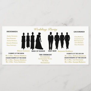 Programme BRIDE & CO White & Gold Polka Dot Wedding Party