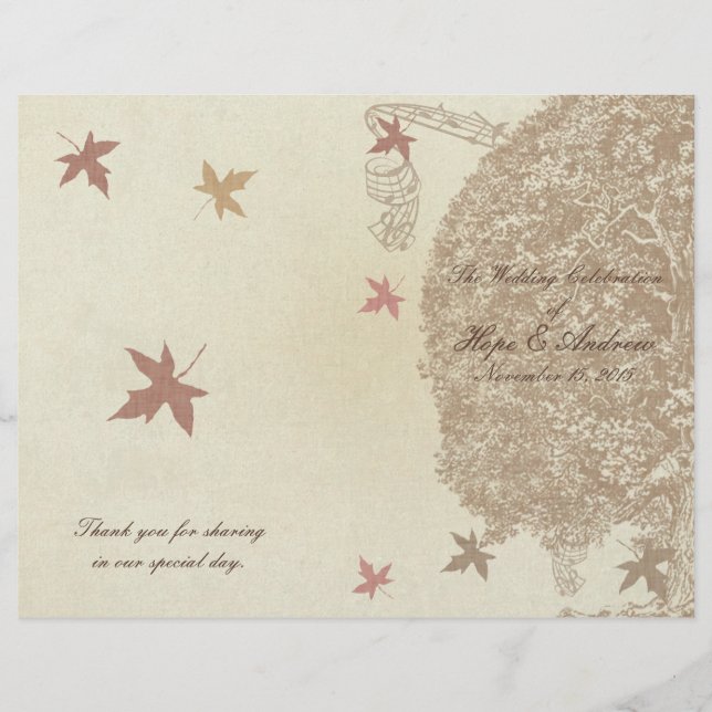 Programme Brown de mariage des chênes (Devant)