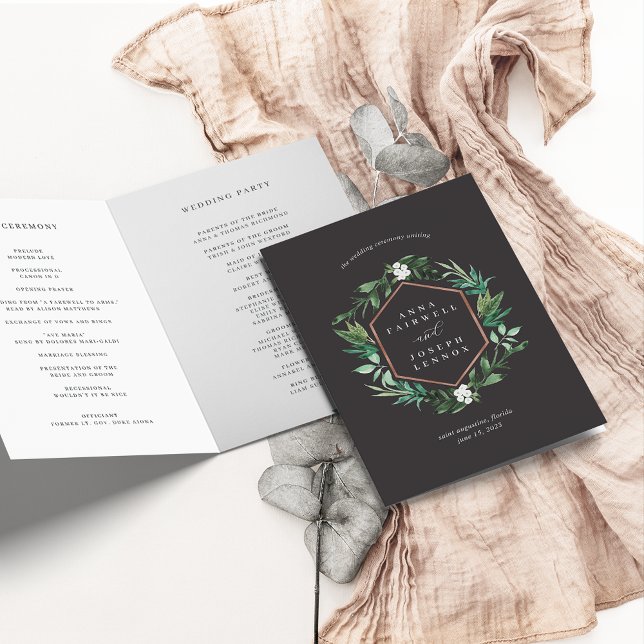 Programme Cadre de serre | Mariage botanique aquarelle (Créateur téléchargé)