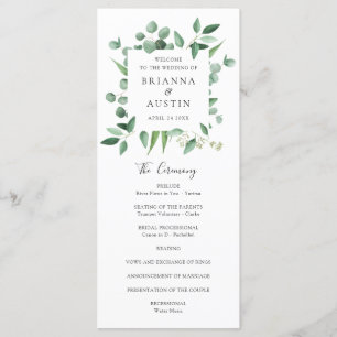 Programme Cadre vert moderne Eucalyptus Feuille Mariage