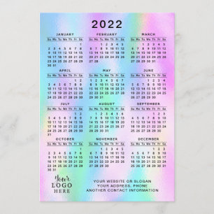 Programme Calendrier 2022 Année complète Faux Holographique