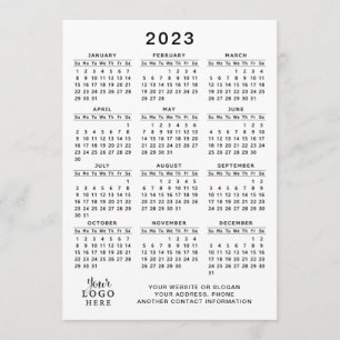 Programme Calendrier 2023 Pleine année Blanc Noir Minimal