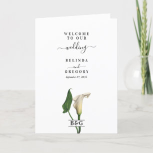 Programme Calla Lily Mariage Botanique Ordre de service