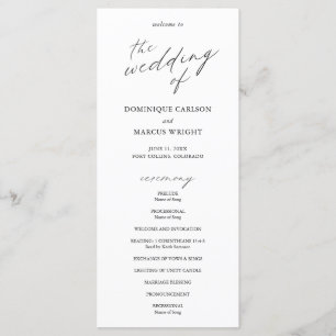 Programme Calligraphie Chic Mariage simple et élégant