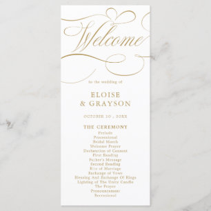 Programme Calligraphie moderne or intemporel et mariage blan