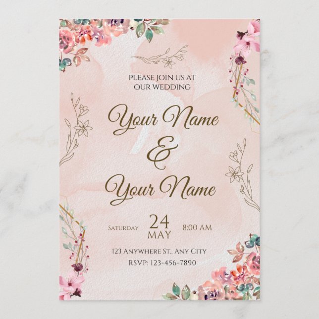 Programme Carton d'invitation de mariage (Devant)