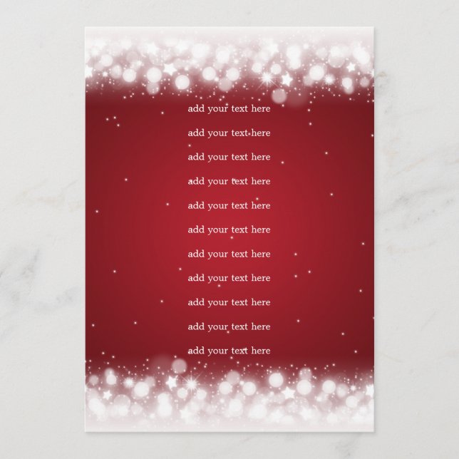 Programme Carton d'invitation de mariage Magic Sparkle Rouge (Devant)