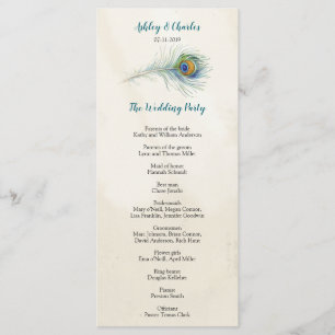 Programme Carton Mariage Turquoise Bohemian Peacock