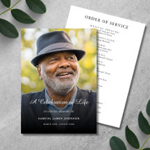 Célébration de la vie Photo Funeral Program