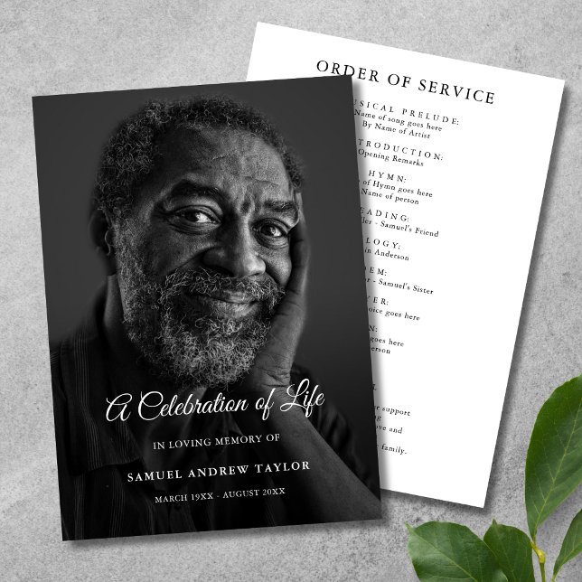 Programme Célébration de la vie Photo Funeral Program (Celebration of Life Photo Program )