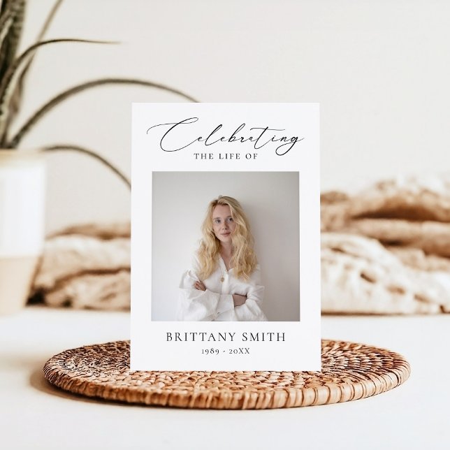 Programme Celebration of Life Modern Memorial Photo Funeral (Créateur téléchargé)