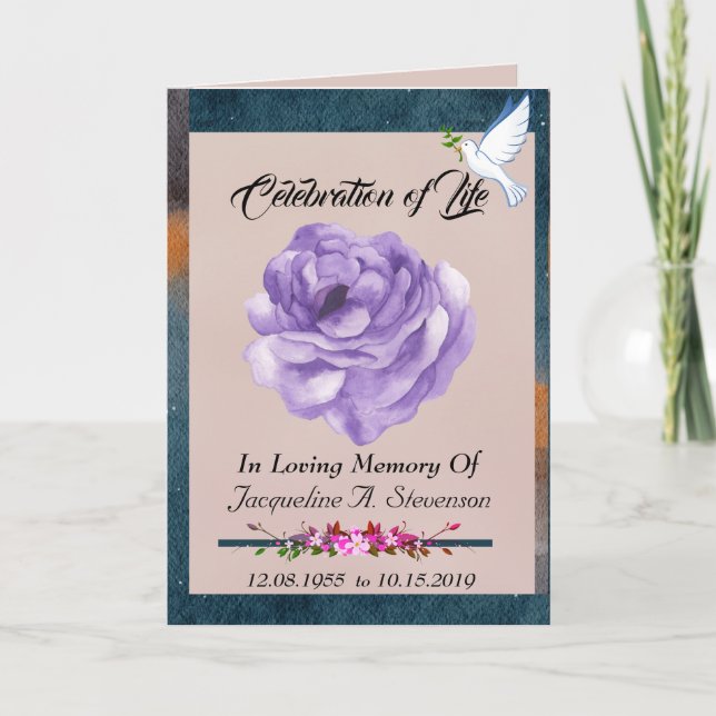 Programme Célébration pliée moderne de la vie Ordre du servi (Devant)