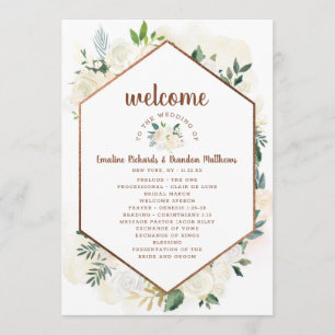 Programme Cérémonie de Mariage campagnard rustique frais Far