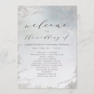 Programme Cérémonie de Mariage d'argent dépoli Ombre Dusty