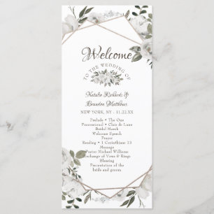 Programme Cérémonie de Mariage de fleurs blanches de ceristr