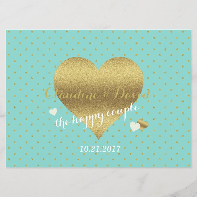Programme Cérémonie de Mariage de la mariée et de la co Blue (Devant)