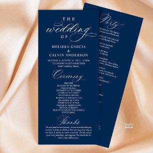 Programme Cérémonie de mariage élégante et classe moderne