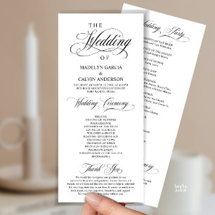 Programme Cérémonie de mariage élégante et moderne
