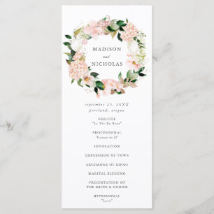 Programme Cérémonie de mariage floral Spring Blush