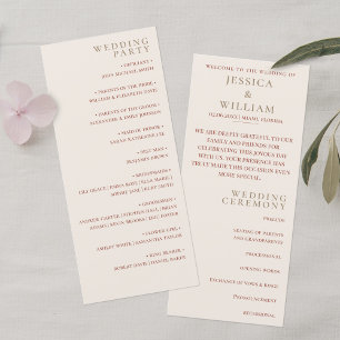 Programme Cérémonie des Mariages de Boho