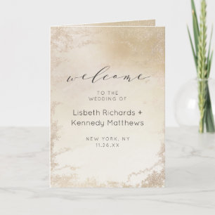 Programme Cérémonie du Mariage Ombre Yellow Gold Frosted Foi