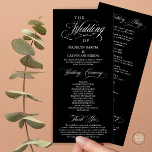 Programme Cérémonie mariage, Classy Elegance Noir