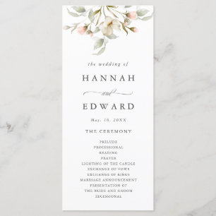 Programme Cérémonie Mariage florale élégante de White Sage B