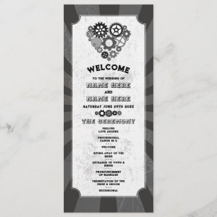 Programme Cérémonie Mariage Steampunk Coeurs Cogs Retro