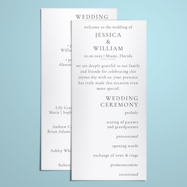 Programme Cérémonie minimaliste des Mariages (Créateur téléchargé)
