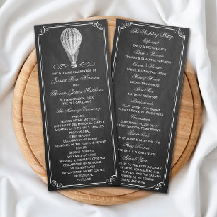 Programme Chalkboard Hot Air Balloon Collection Mariage