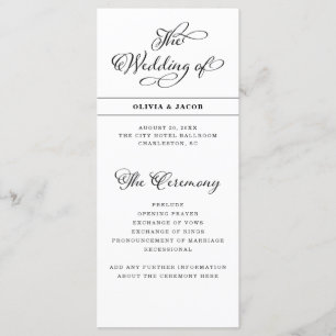 Programme Charme mariage   Calligraphie noir et blanc