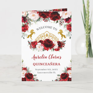 Programme Cheval floral roux Quinceañera Ordre des événement