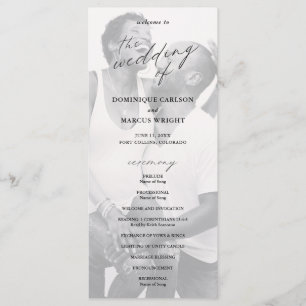 Programme Chic Calligraphie Mariage photo simple