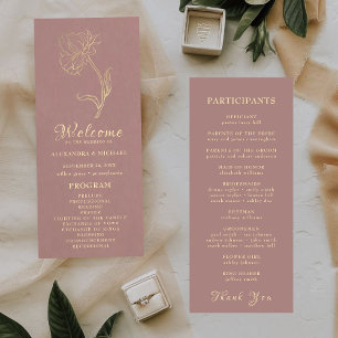 Programme Chic Elegant Mariage de typographie or