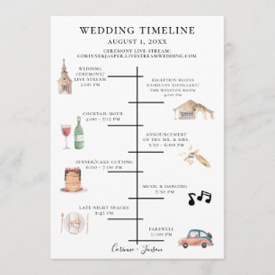 Programme Chronologie du Mariage d'aquarelle Russe