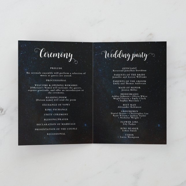 Programme Ciel nocturne mariage sous les étoiles (Intérieur)
