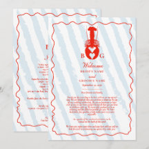 Circuit de mariage Rayures bleues du cœur de homar